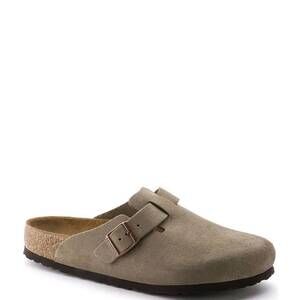 NEW BIRKENSTOCK men's boston oiled leather soft footbed clogs in tobacco